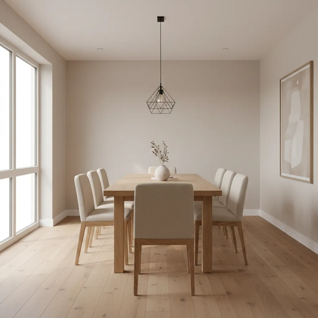 rectangular dining table layout inside a 10 x 15 dining room