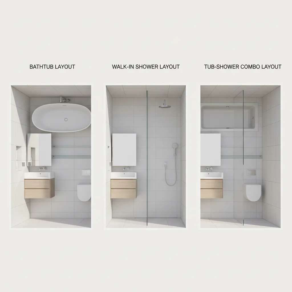 Best Layout Options for a 10x7 Bathroom Tub Shower Walk In