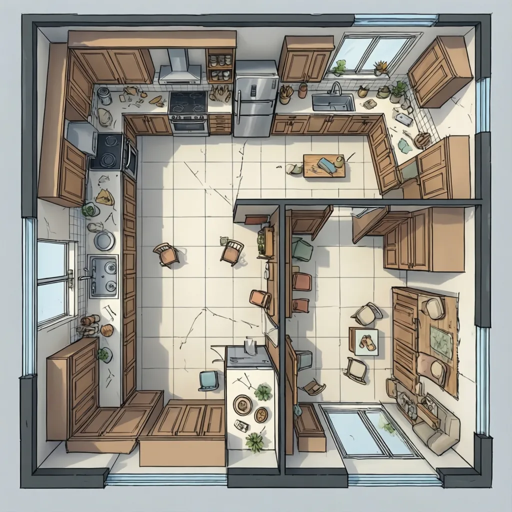 three layout options for 11x11 kitchen including L shape and U shape designs