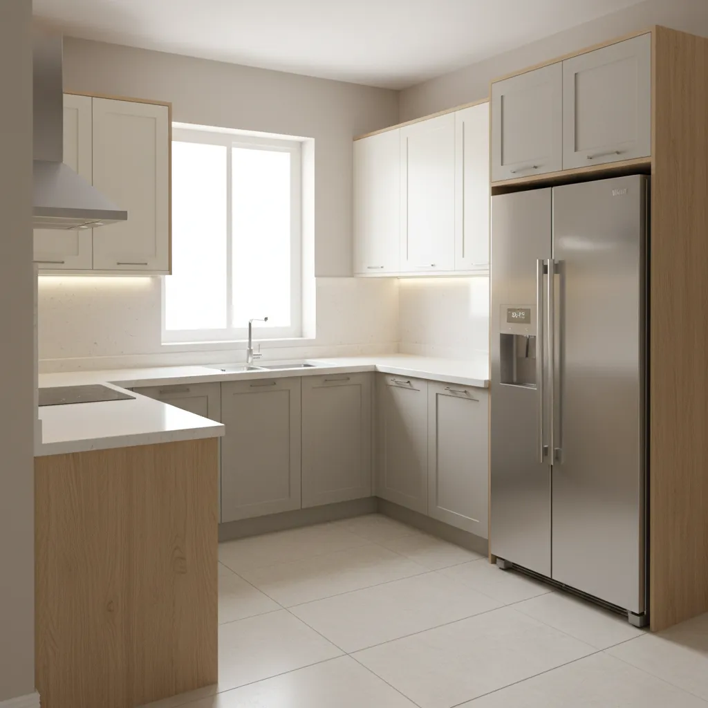 Compact 11x11 kitchen layout overview with efficient work triangle
