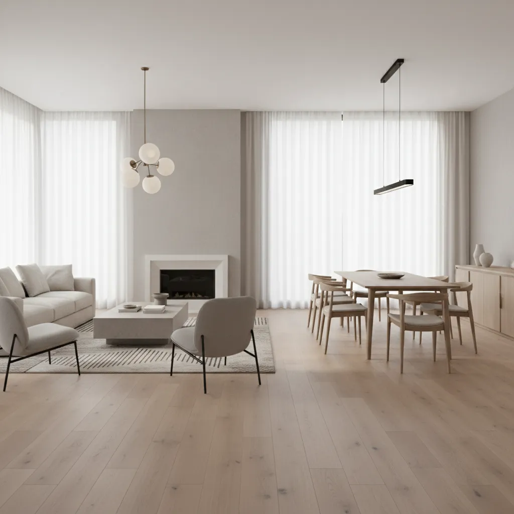 Renovated 1200 sq ft home living and dining area with modern design