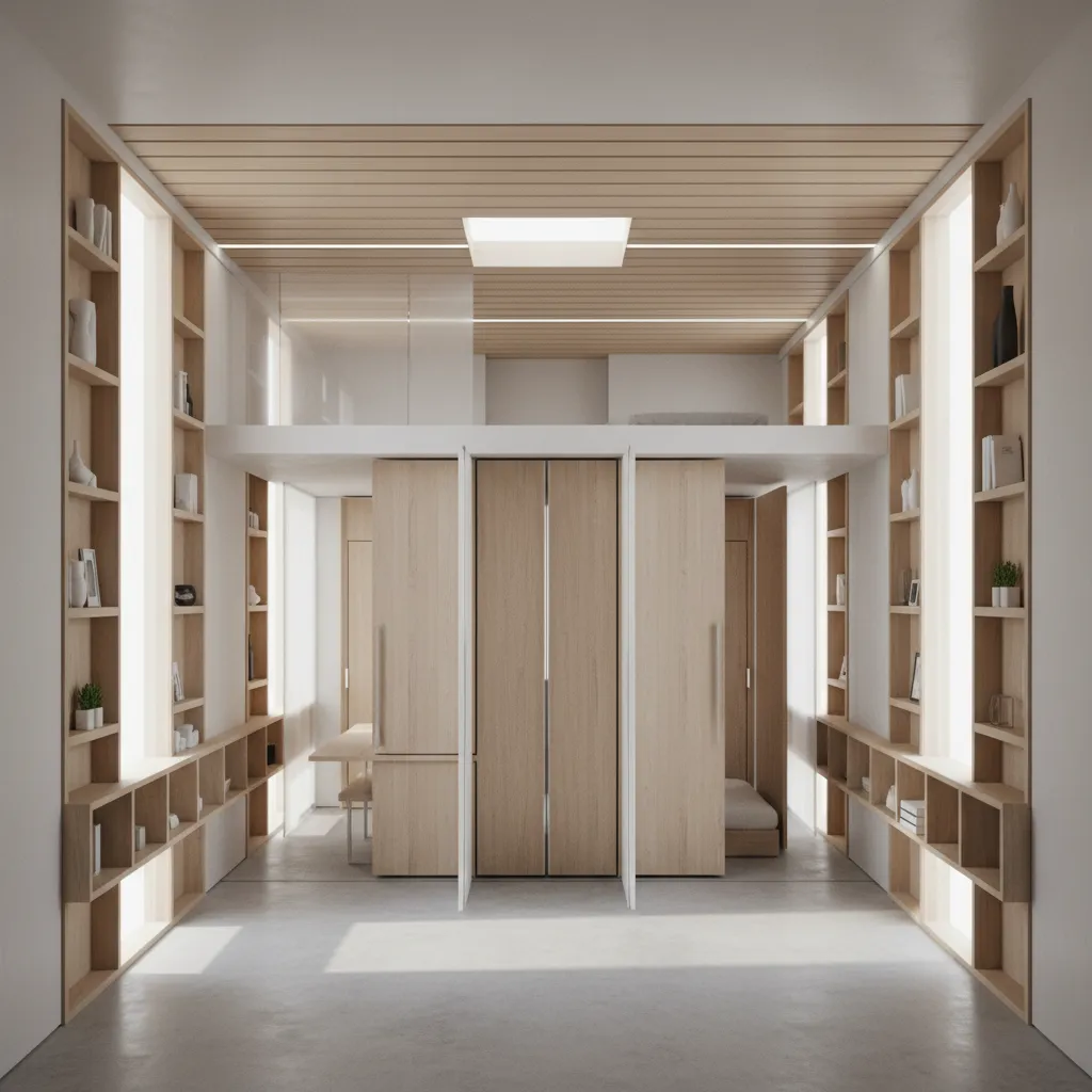 12x12 Tiny House, Compiled for Tomorrow: A micro-footprint that functions like a high-fidelity interface for daily life