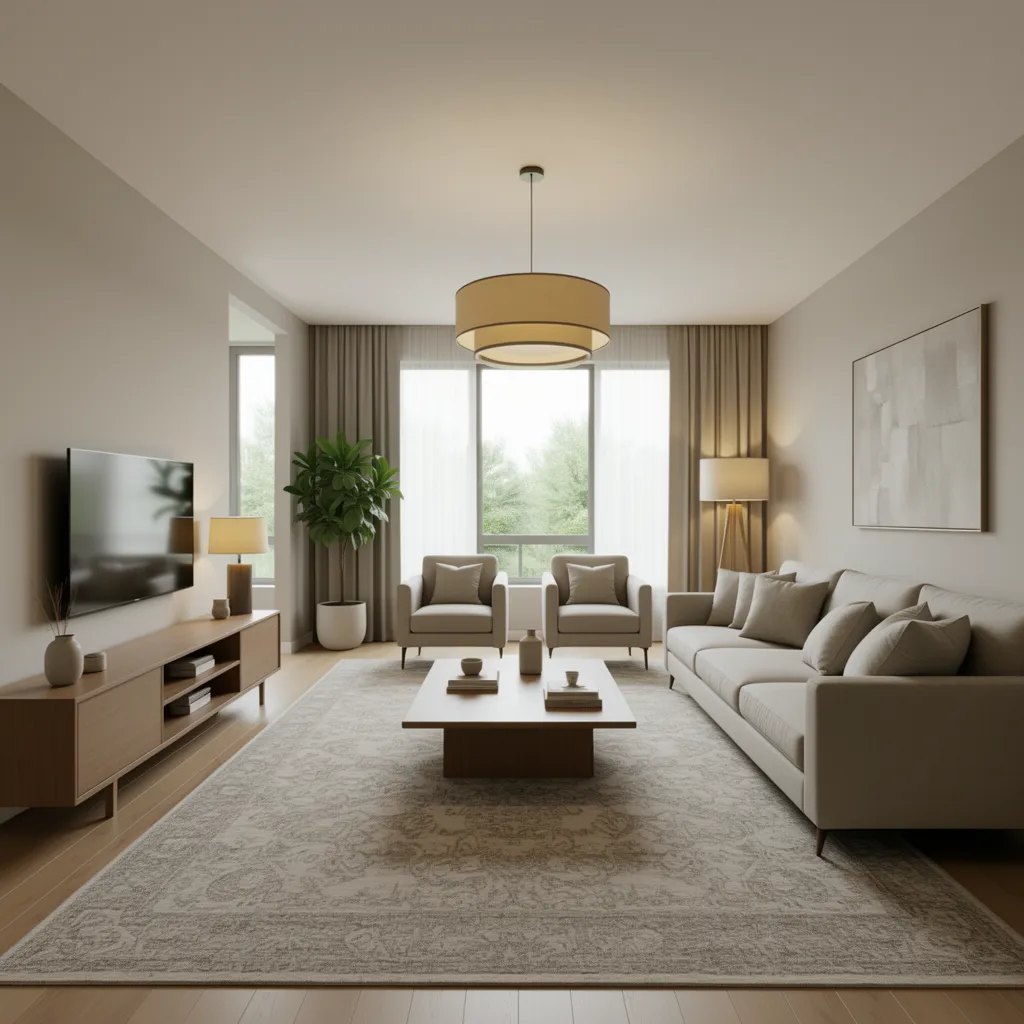 Choosing the Right Rug Lighting and Storage for a 12'10 x 16'2 Living Room