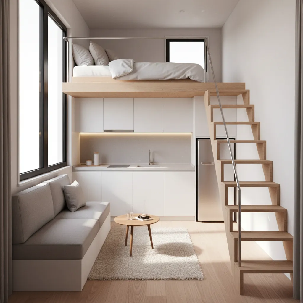 Thiết kế nhà 15m2 có gác lửng: giải pháp sống thoải mái trong không gian nhỏ