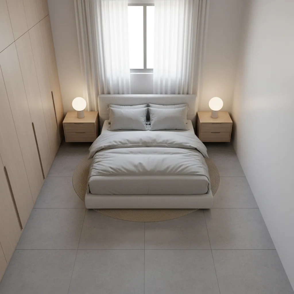 Comparison of bed placement options in a 15x11 bedroom layout
