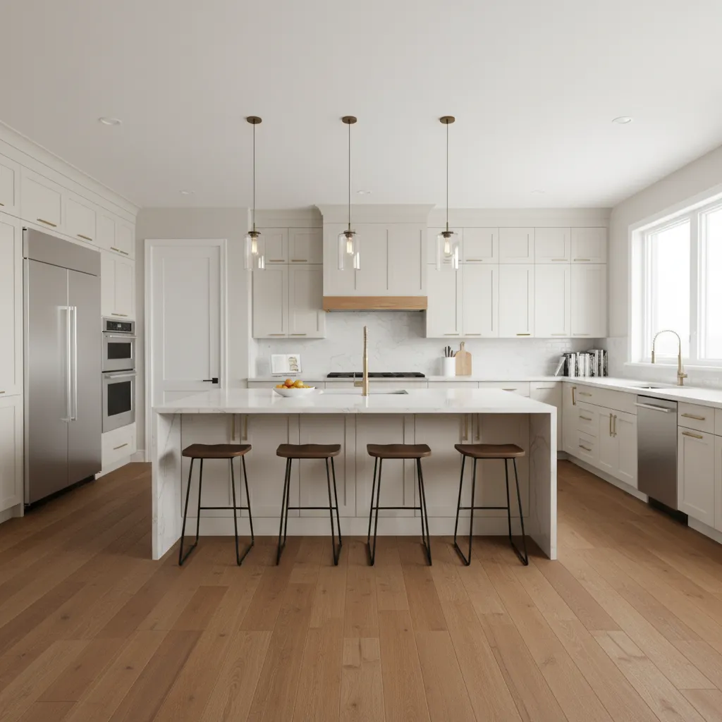 15x15 kitchen remodel featuring island seating and storage cabinets