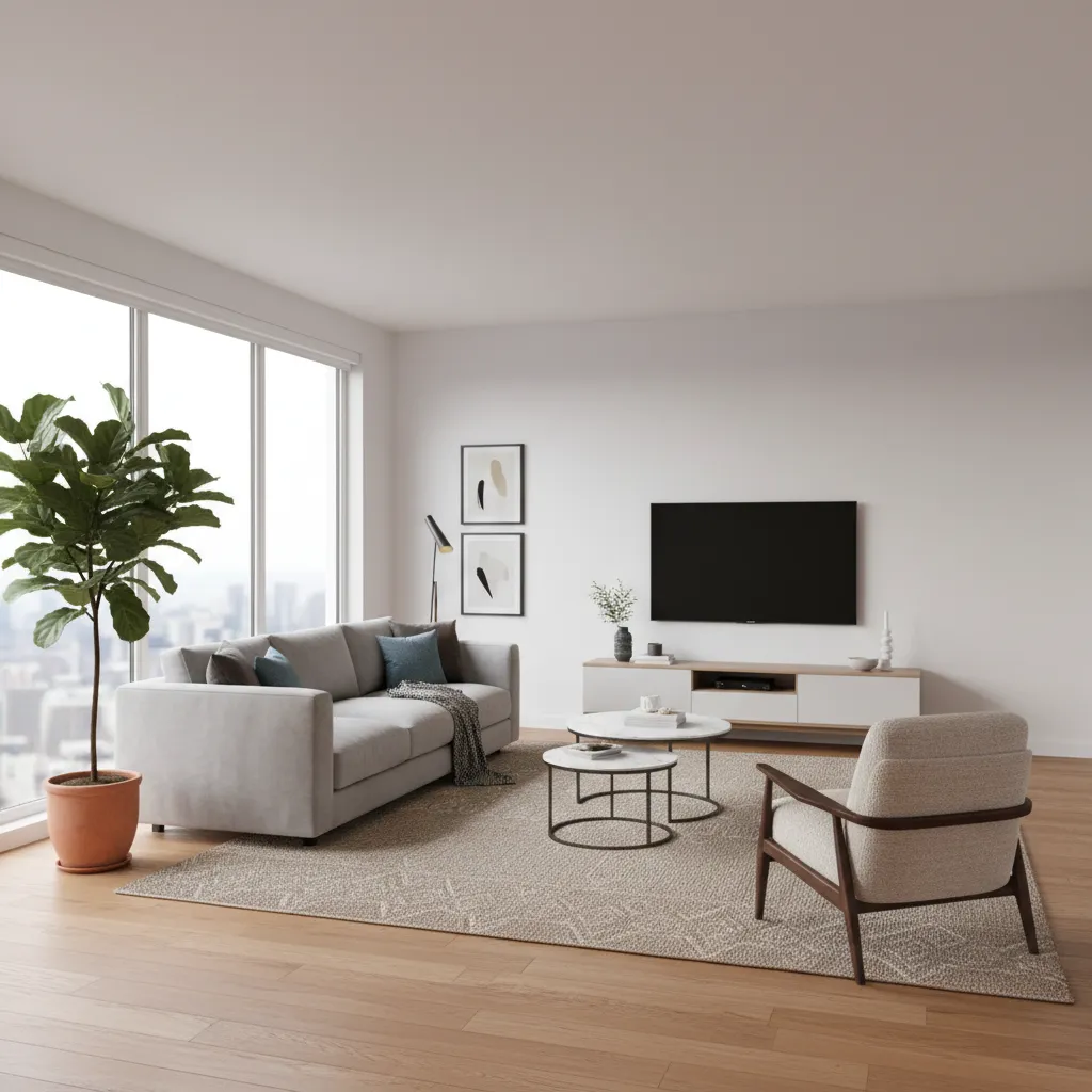 How to Fix Awkward Layout Problems in a 15 x 15 Living Room