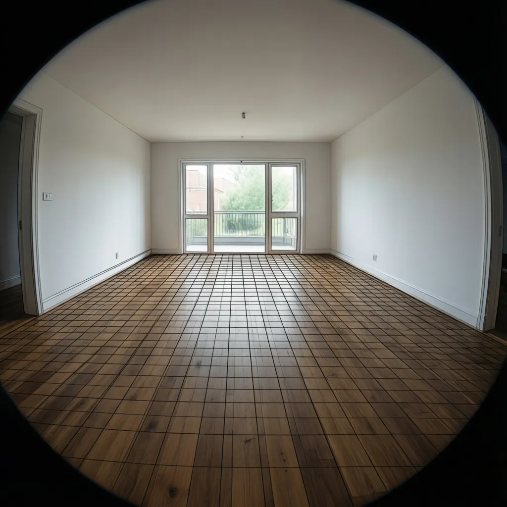 empty 15 x 18 living room with layout planning grid