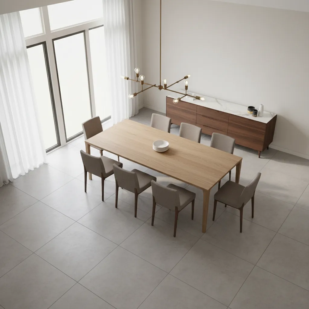 16 by 16 dining room layout with table chairs chandelier and buffet placement