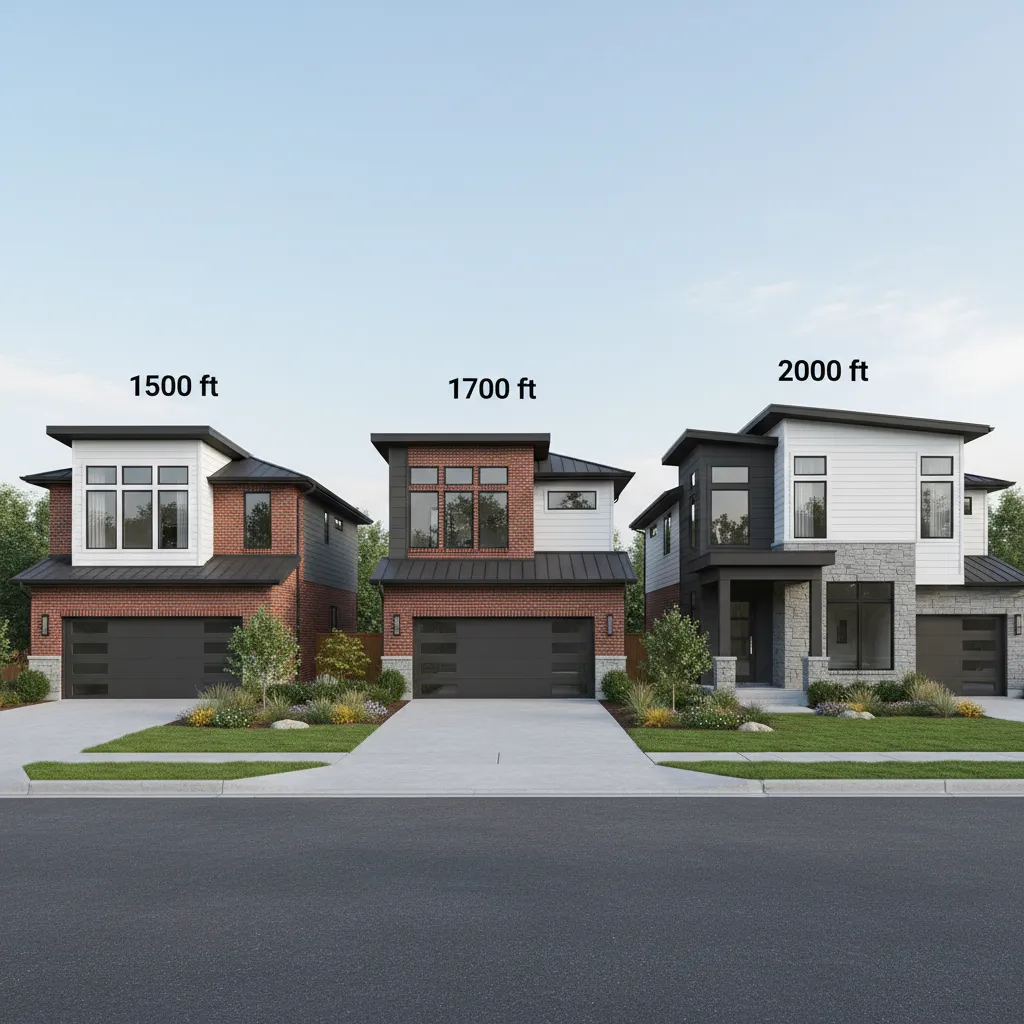 1700 vs 1500 vs 2000 Sq Ft House Cost Comparison