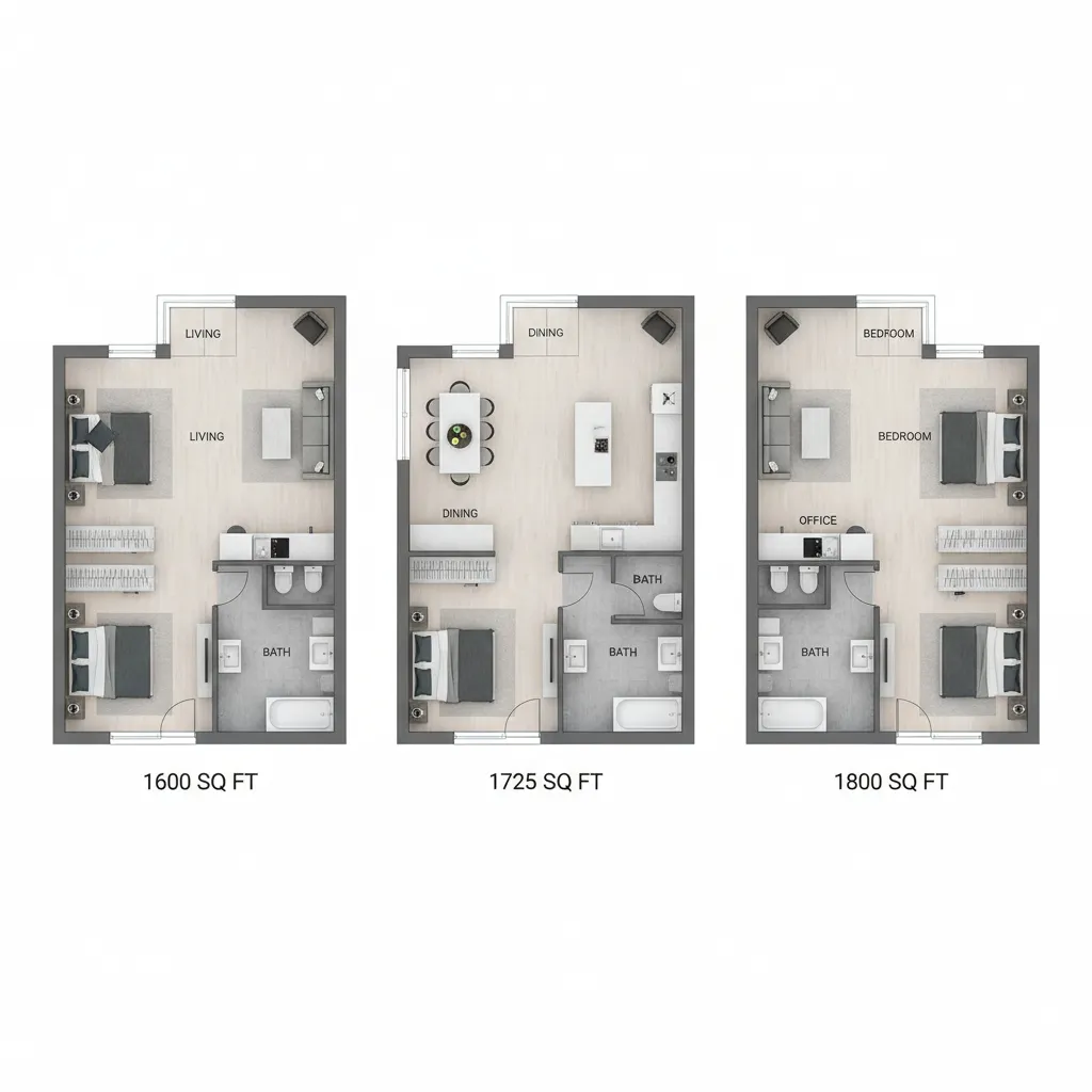 1725 Sq Ft vs 1600 and 1800 Sq Ft House Plans: Which Size Works Best?