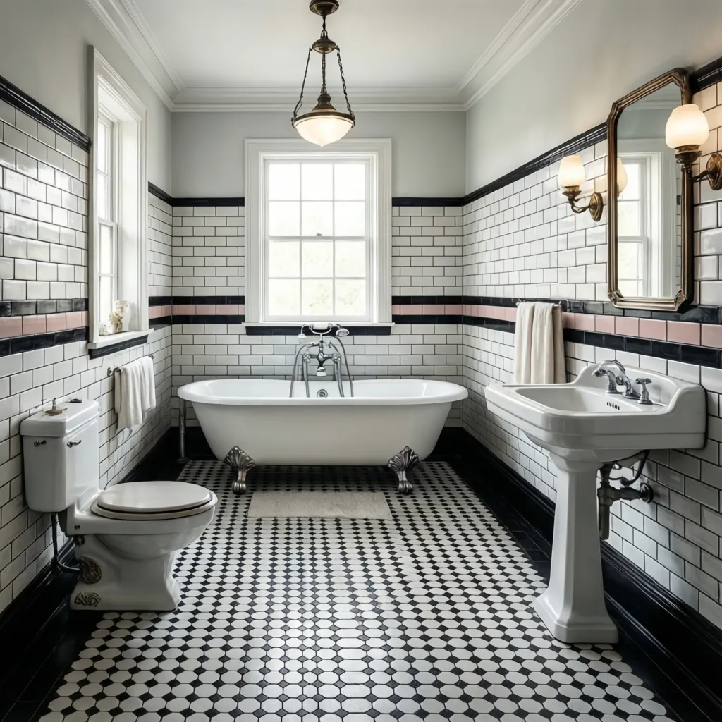 Best Color Schemes for Authentic 1920s Bathroom Tile Designs