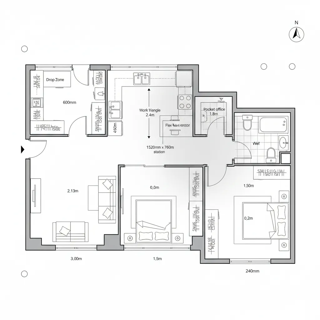 1-Bed Hybrid: The Gradient Corridor
