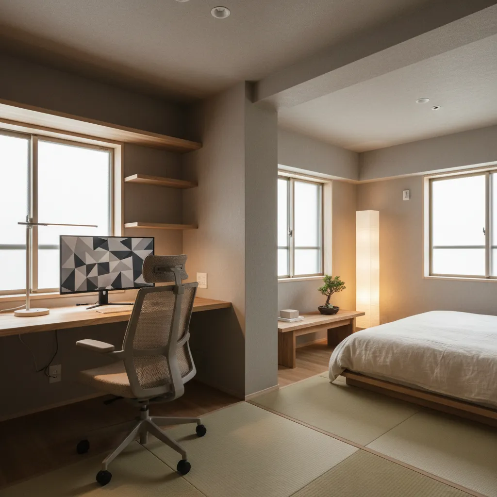 Tips 4: 1Kの“寝る・働く”を仕切るのは光と高さ