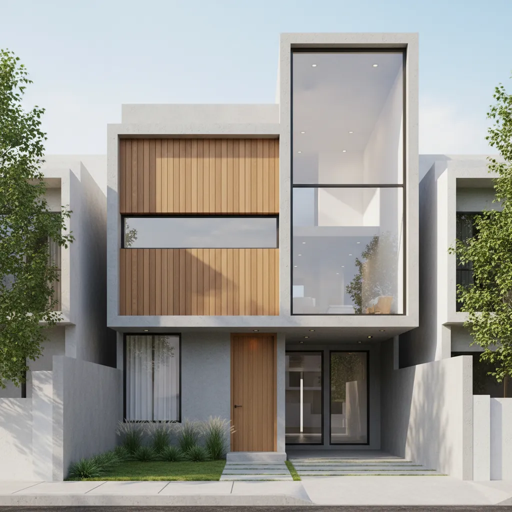Compact modern house designed for a small 2 dismil urban plot