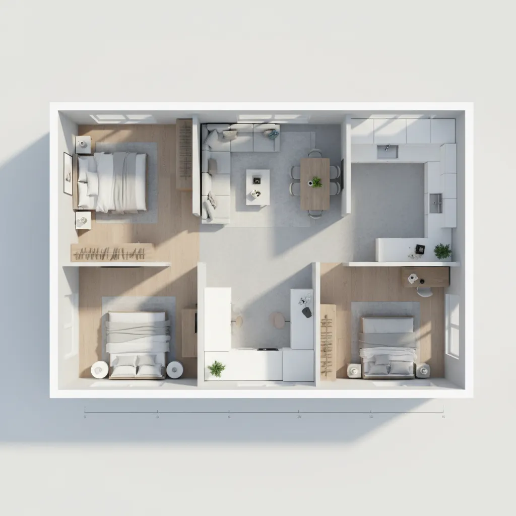 2 Room 1 Hall 1 Kitchen House Plan: Smart Layout Ideas for Small Homes