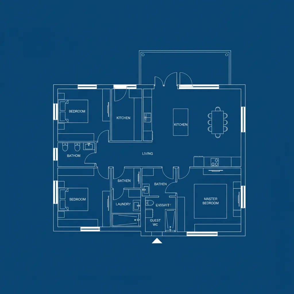 Sơ đồ bố trí mặt bằng nhà 200m2