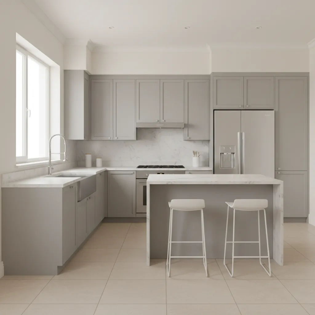 215 sq ft kitchen layout overview showing cabinets island and appliance placement