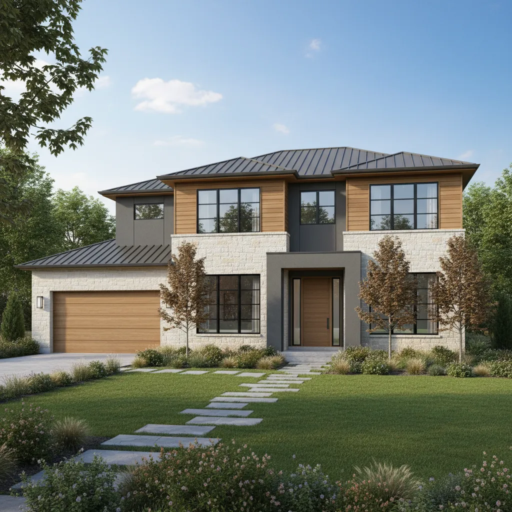 example of a modern 2150 sq ft single family house exterior