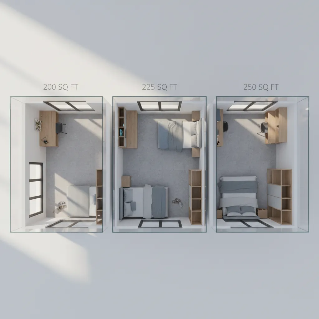 225 Square Feet Room vs 200 and 250 Square Feet Rooms: Size and Usability Comparison: Understand how a 225 sq ft room compares with 200 and 250 sq ft spaces in layout flexibility, furniture capacity, and real‑life usability.