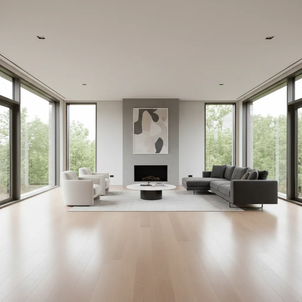 Spacious 24x32 living room interior showing scale and seating arrangement potential