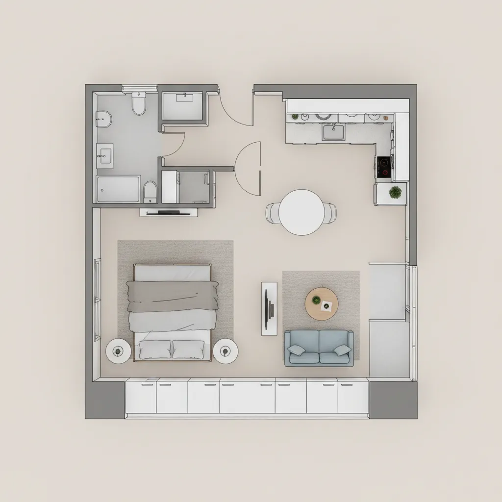 Example Floor Plans for 250 Square Feet