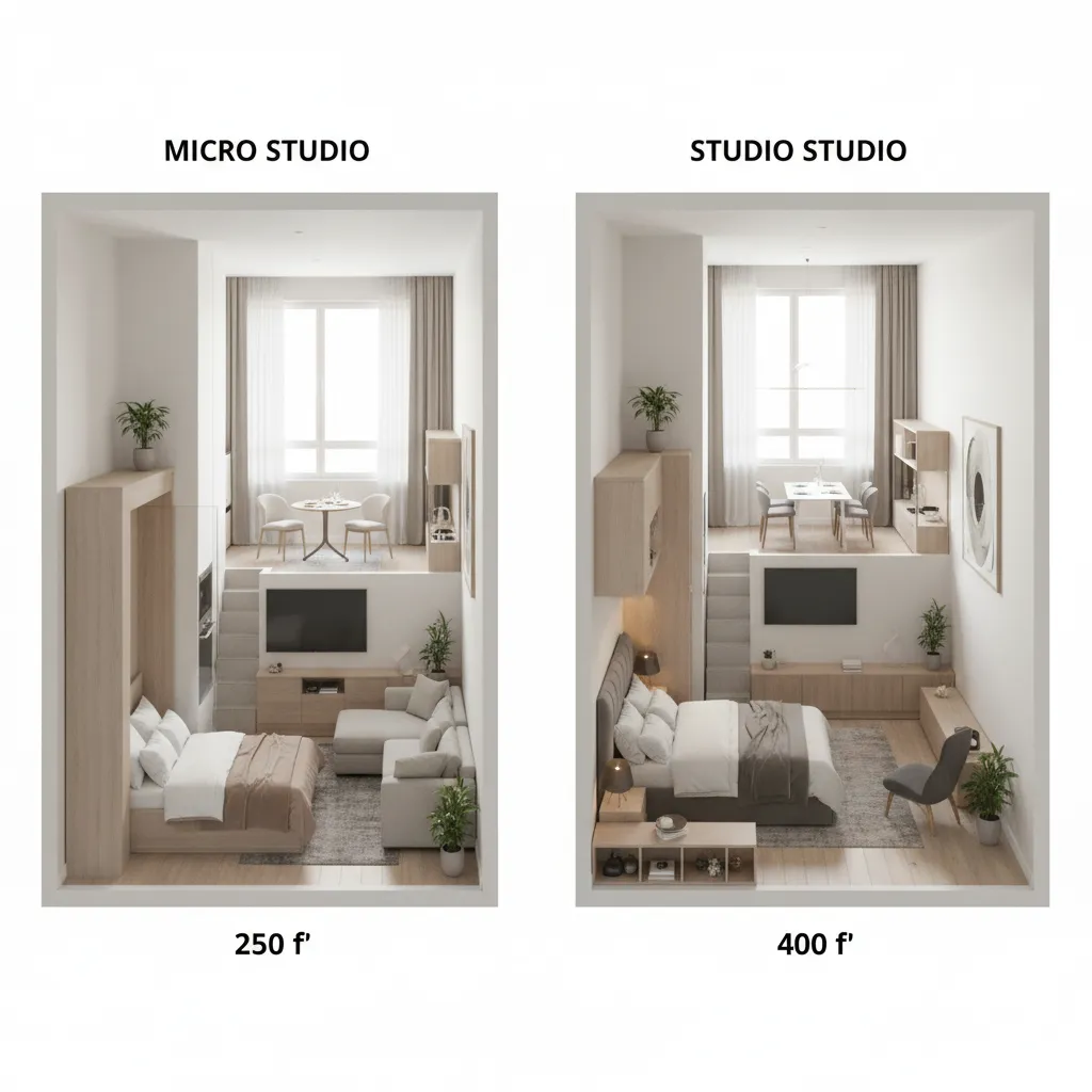250 Sq Ft vs 400 Sq Ft Apartments and Studios