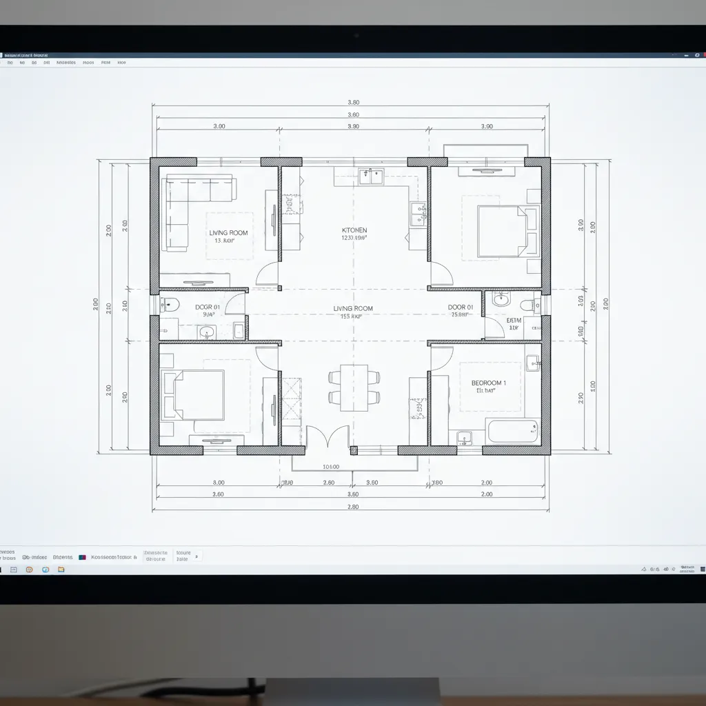 precise 2D architectural floor plan with measurements