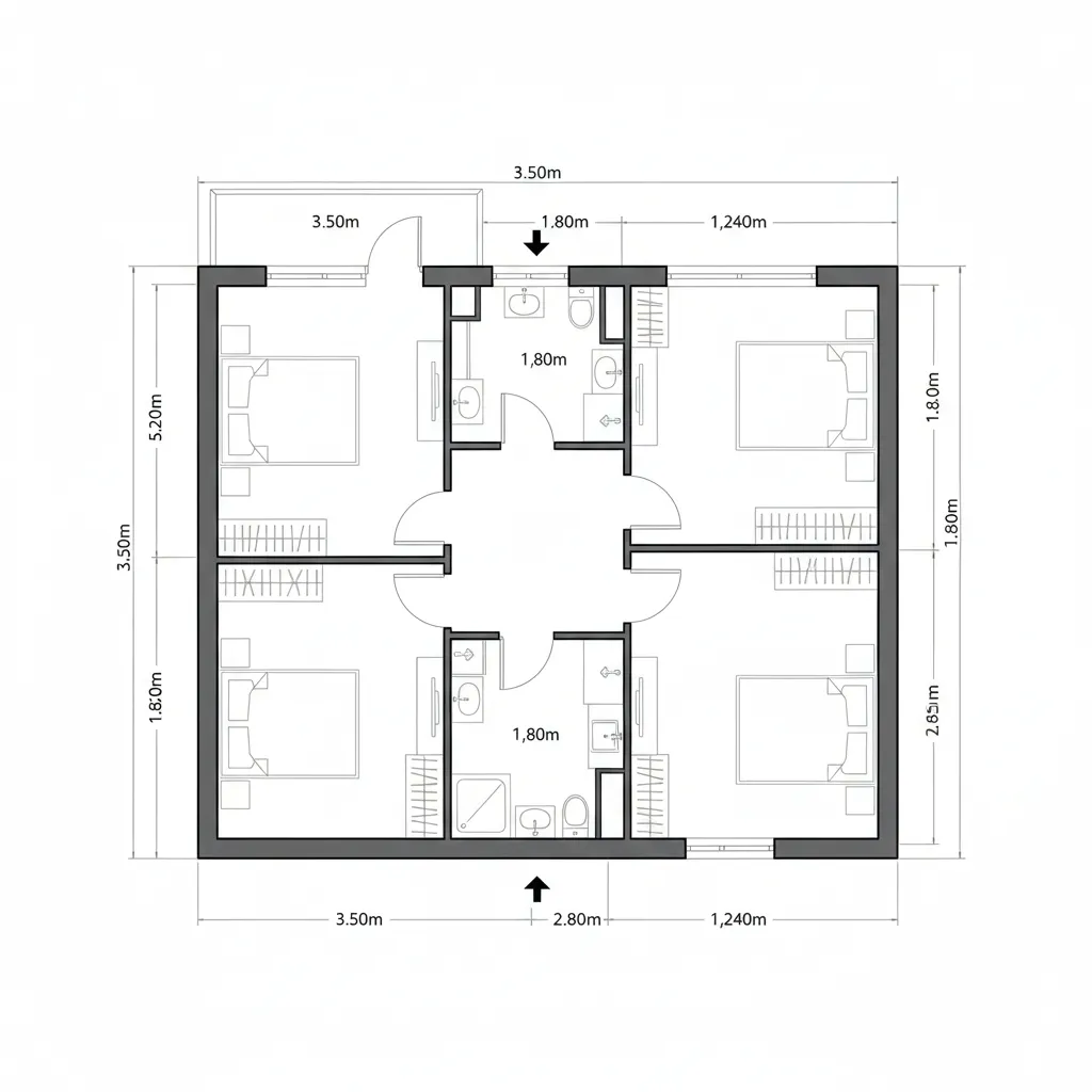 2D floor plan layout with clear measurements and room boundaries
