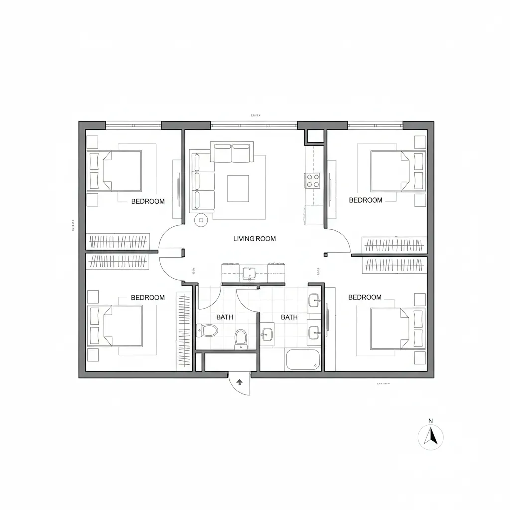 Clean 2D property floor plan used in a real estate listing