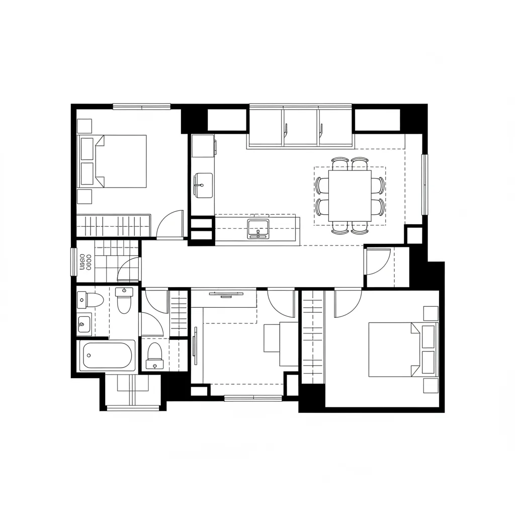 縁側化するダイニングの2LDK