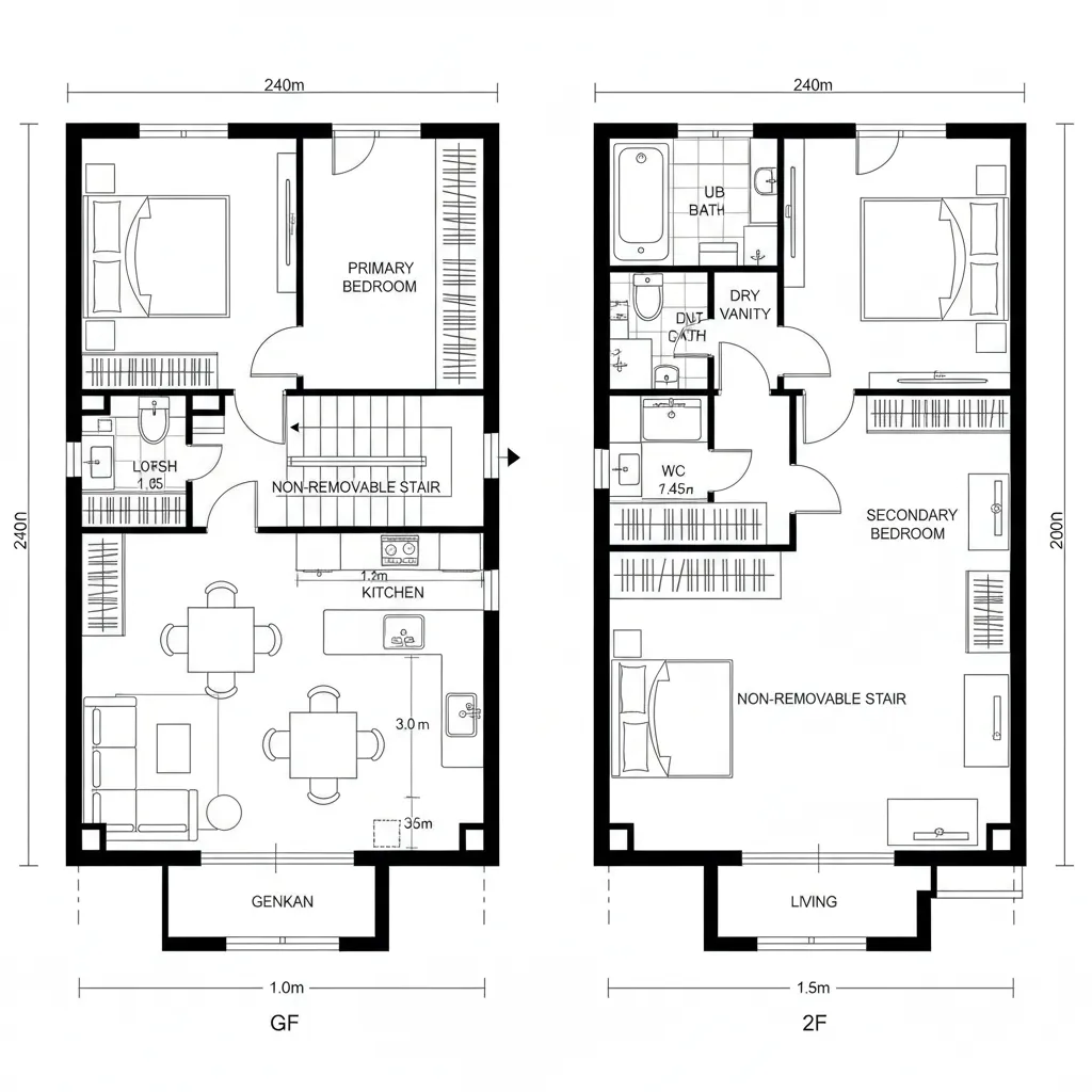 1｜2LDK 二層・分離型