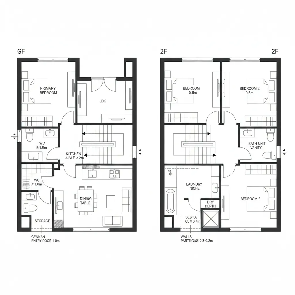 2｜2LDK 二層・通り抜け型