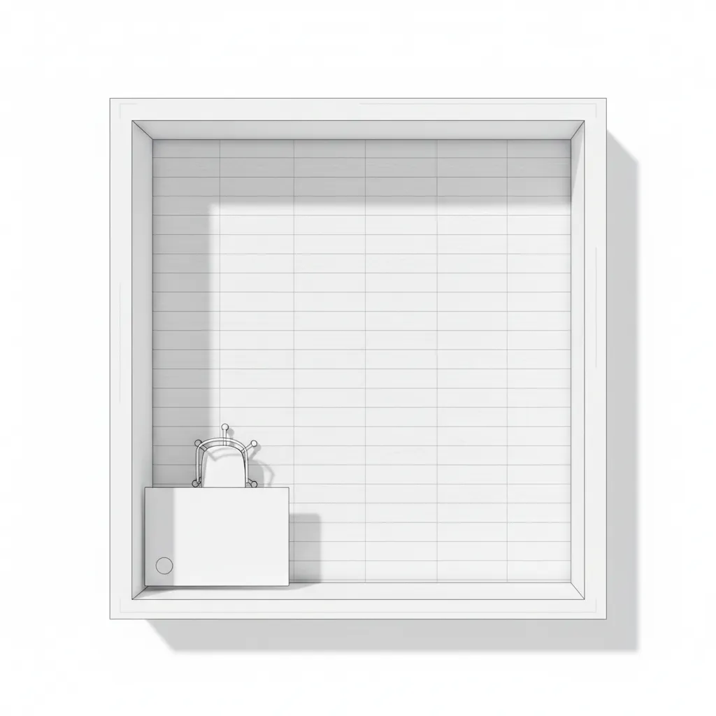 Top view floor plan showing 5x6 feet 30 square feet layout