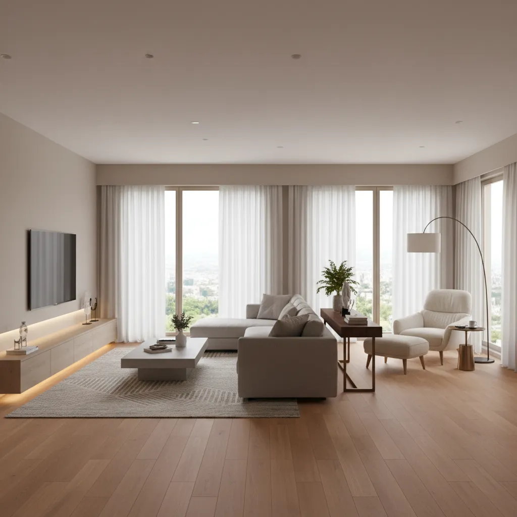 30 x 18 living room with media seating area and reading corner