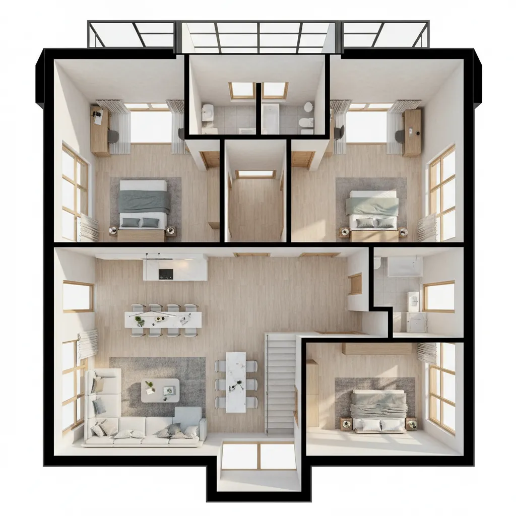 Example layout visualization for a 30 x 60 house plan