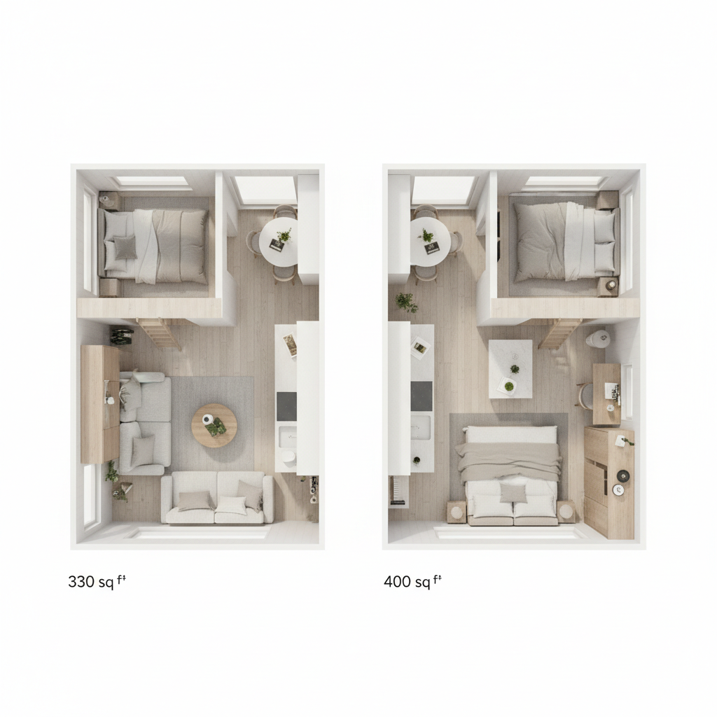 330 Sq Ft vs 400 Sq Ft Tiny House Comparison