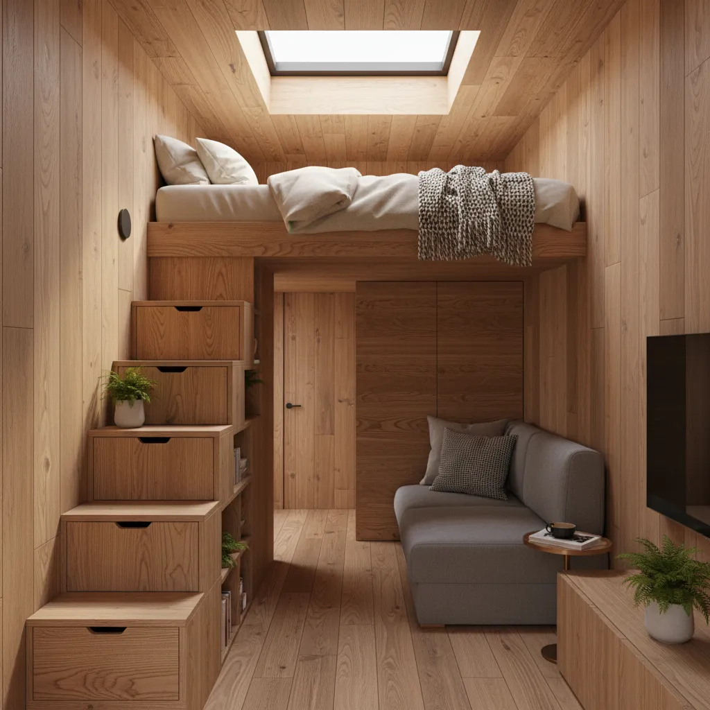 330 sq ft house loft bedroom above living space