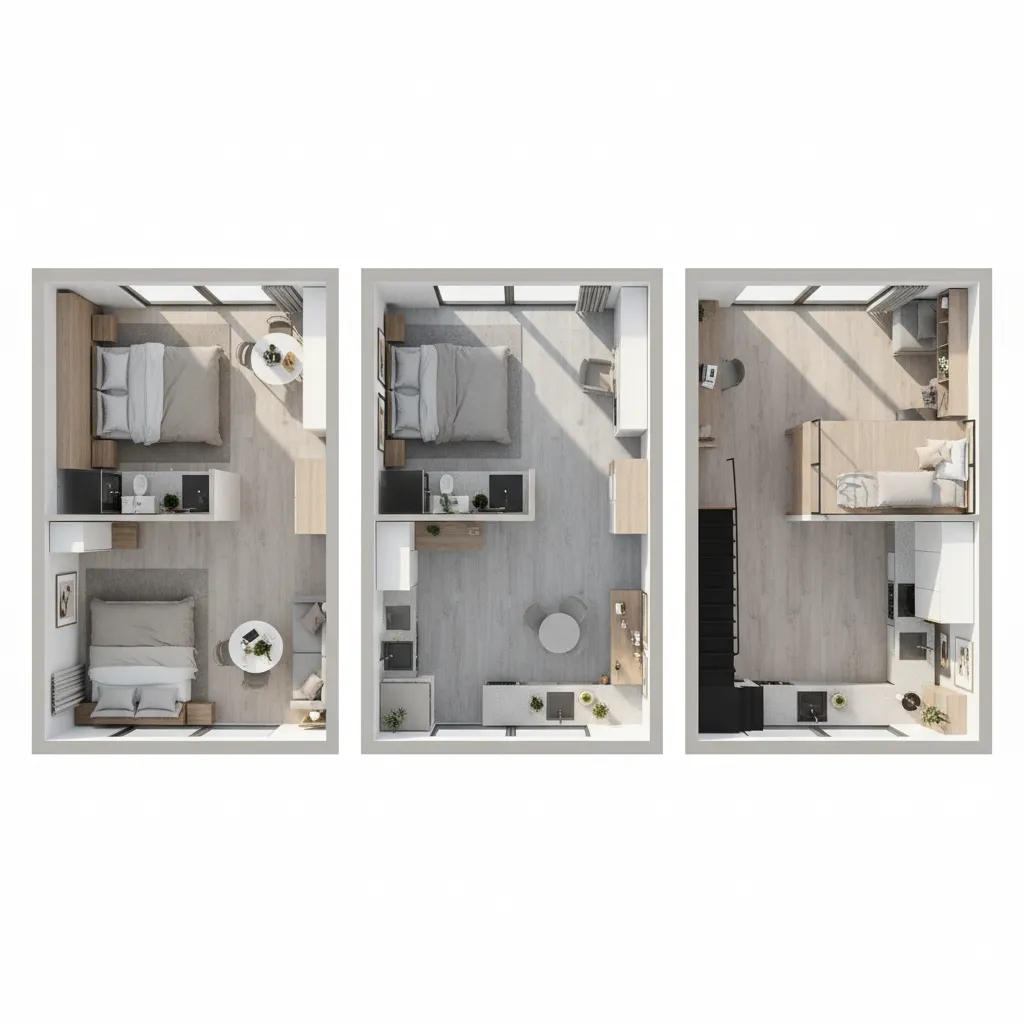 Best Layout Types for a 370 Sq Ft Apartment Studio Convertible or Loft