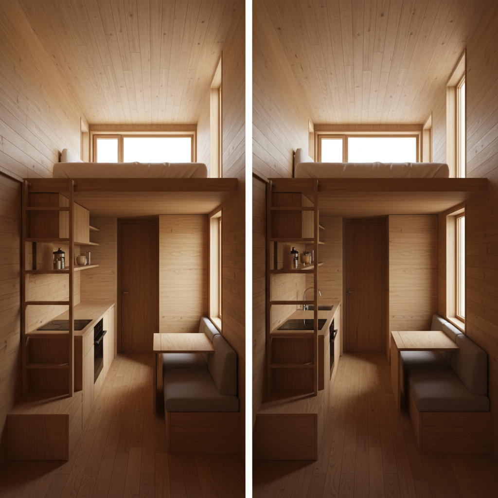 390 Sq Ft House Plan vs 400 Sq Ft Tiny House Comparison