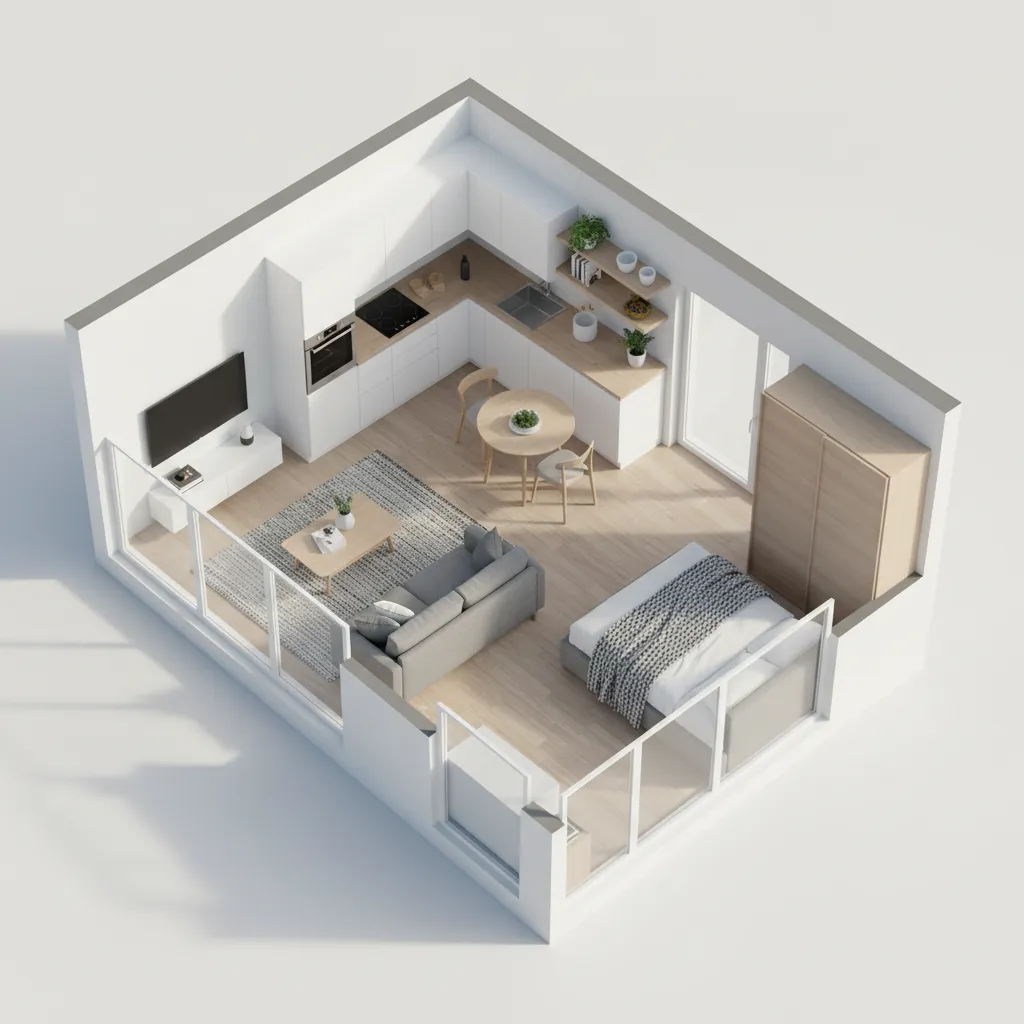 Best Tools to Create 3D Images of a 480 Sq Ft Floor Plan