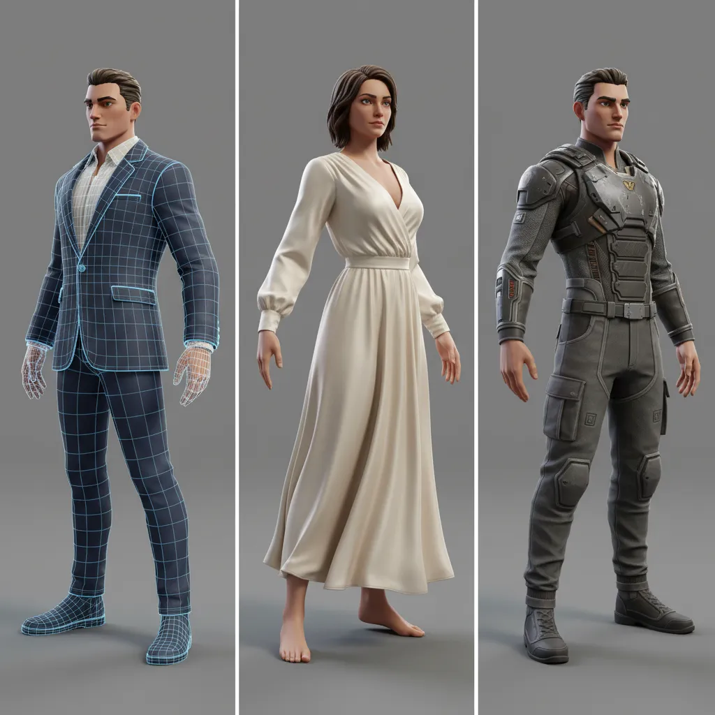 Different Methods to Add Clothes to a 3D Character