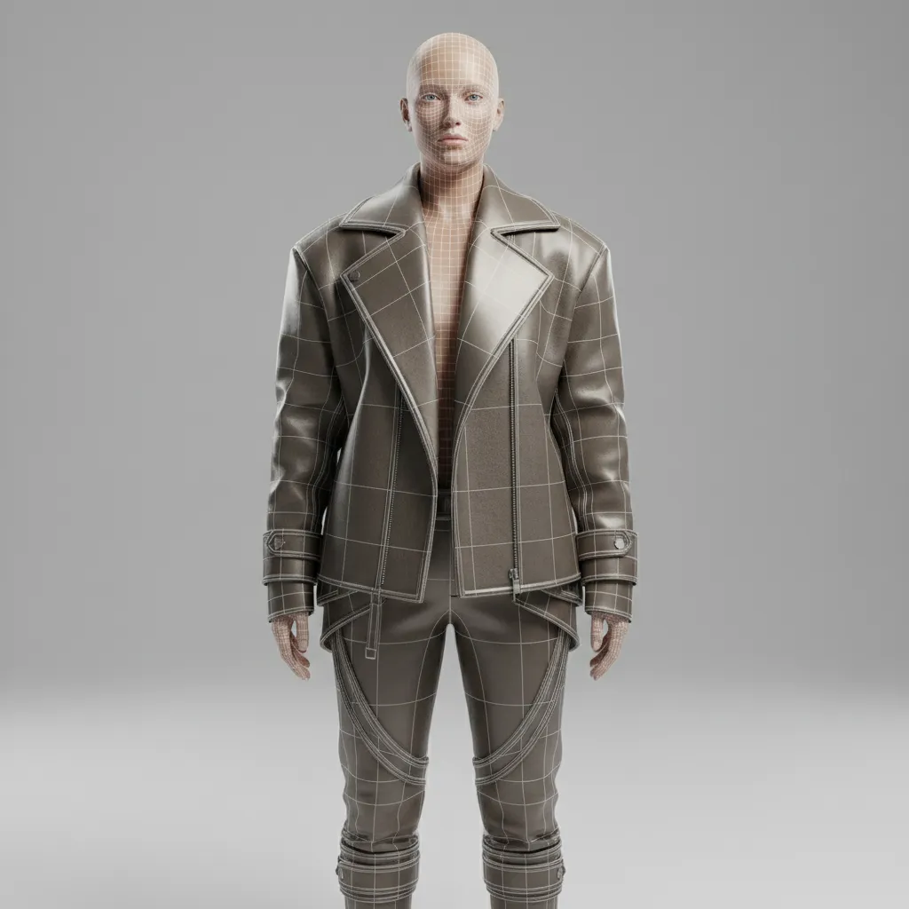 Example of clothing modeled directly on a 3D character mesh