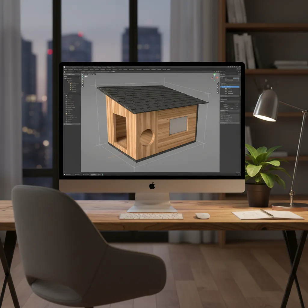 Modelo 3D de diseño de casa de perro