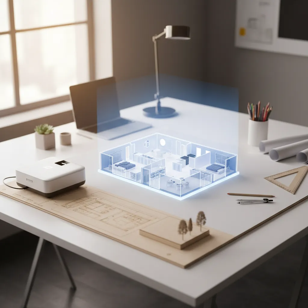 Visualización de plano de casa en 3D para planificación de espacios