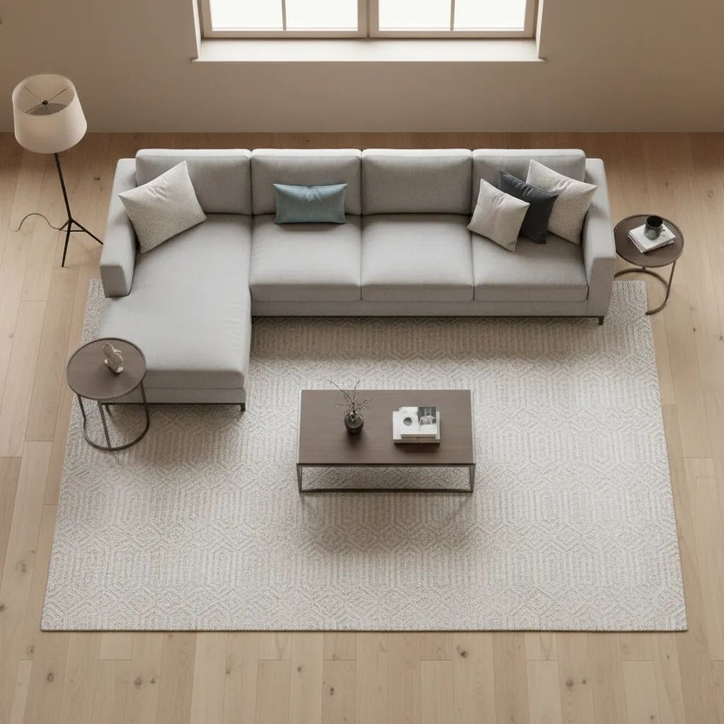 3D floor plan rendering demonstrating correct furniture scale and room proportions