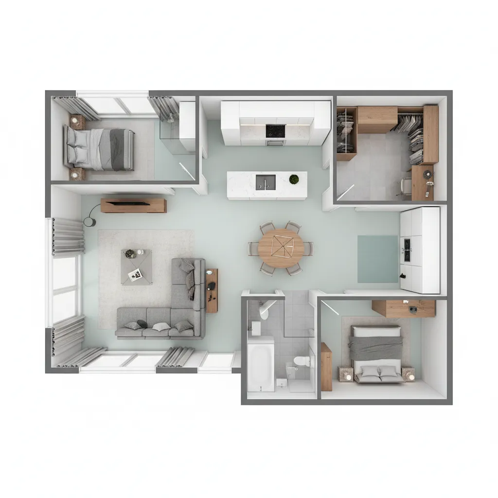 3D floor plan layout created in home design software