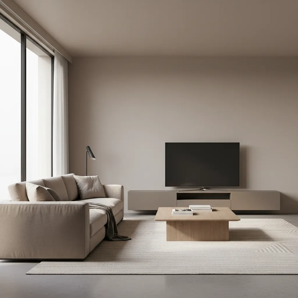 3D visualization of a living room generated from a floor plan design app