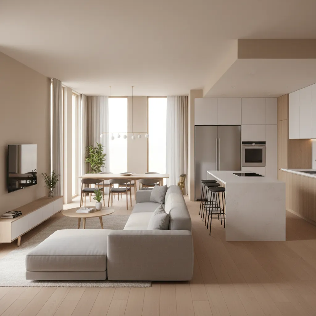 3d visualization of apartment floor plan created with online floor plan maker