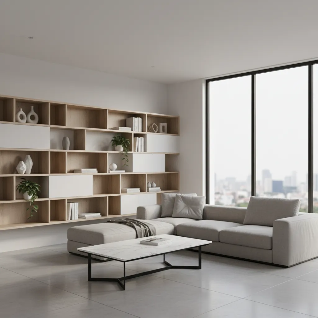 3D visualization of a living room created using a floor planner app